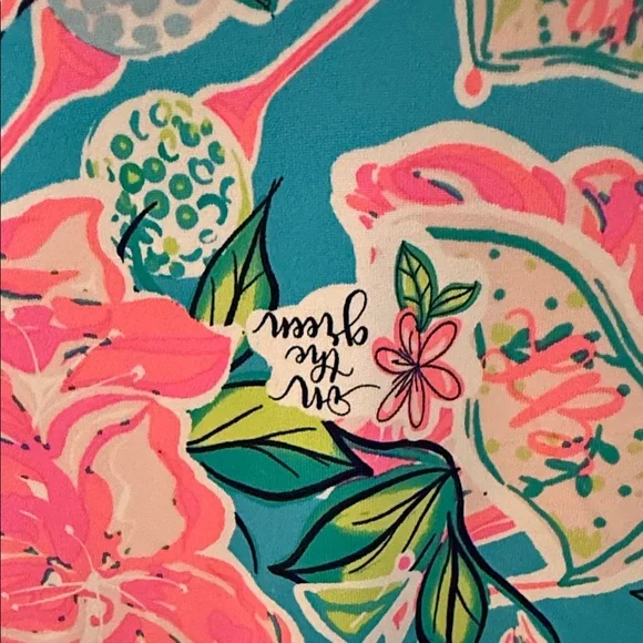 Lulu-B Pink and Blue Floral Golf Tank Top looks like Lily Pulitzer- medium M - Picture 3 of 7